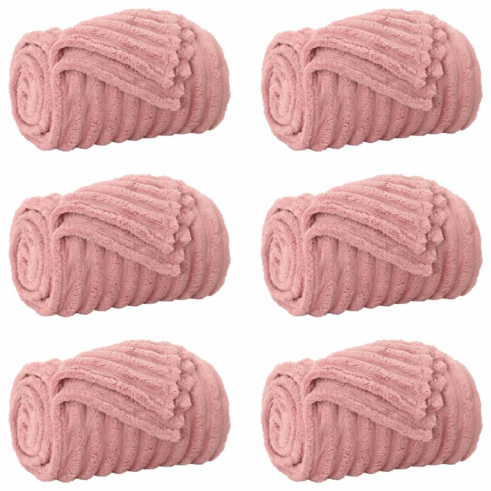 Pokrivači za bacanje 6 pcs Ružičasta 200 x 150 cm Runo