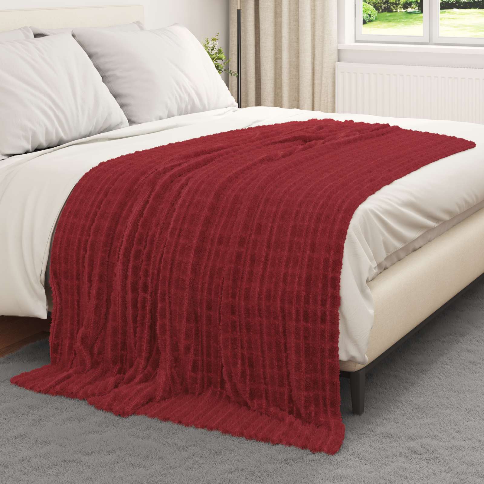 Pokrivač Bordeaux Crvena 200 x 150 cm Runo