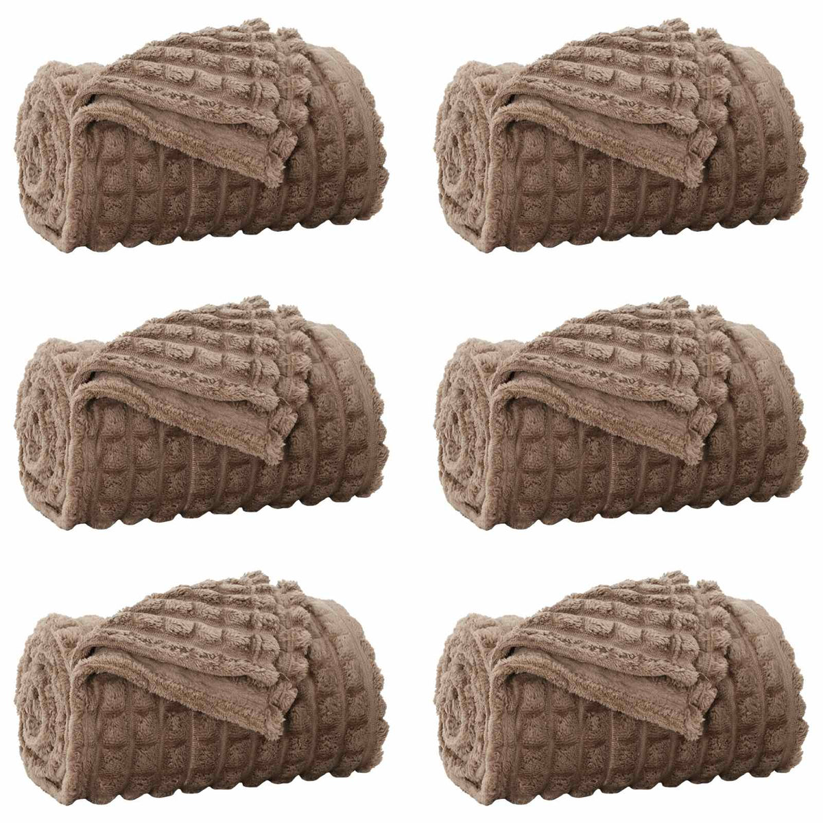 Pokrivači za bacanje 6 pcs Kamel 150 x 130 cm Runo