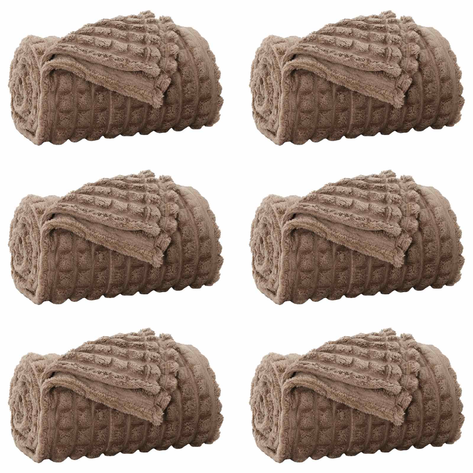 Pokrivači za bacanje 6 pcs Kamel 240 x 220 cm Runo