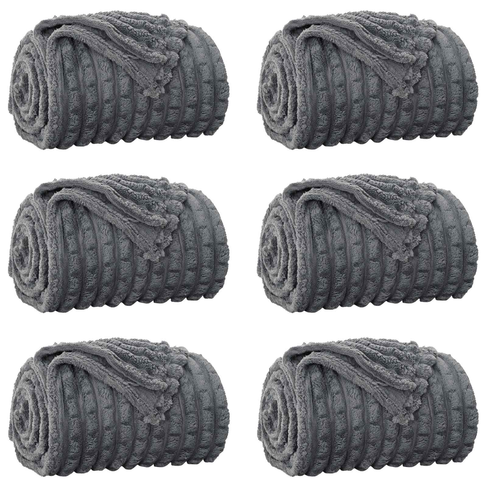 Pokrivači za bacanje 6 pcs Tamno siva 150 x 130 cm Runo