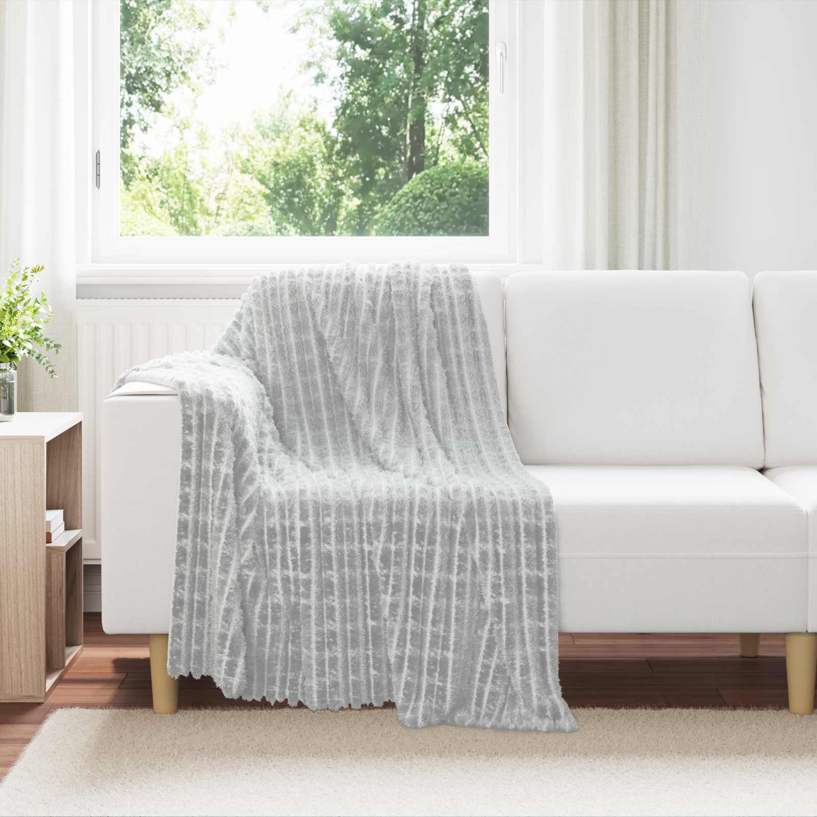 Pokrivači za bacanje 6 pcs Siva 150 x 130 cm Runo