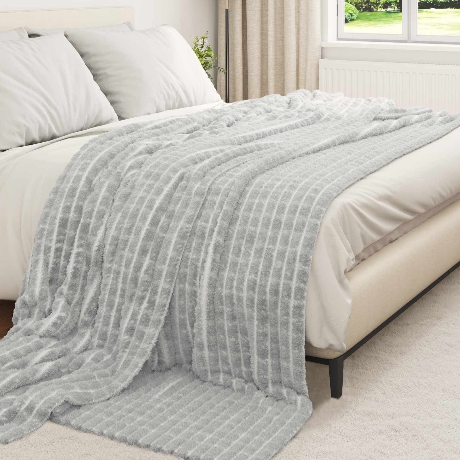 Pokrivači za bacanje 6 pcs Siva 270 x 240 cm Runo