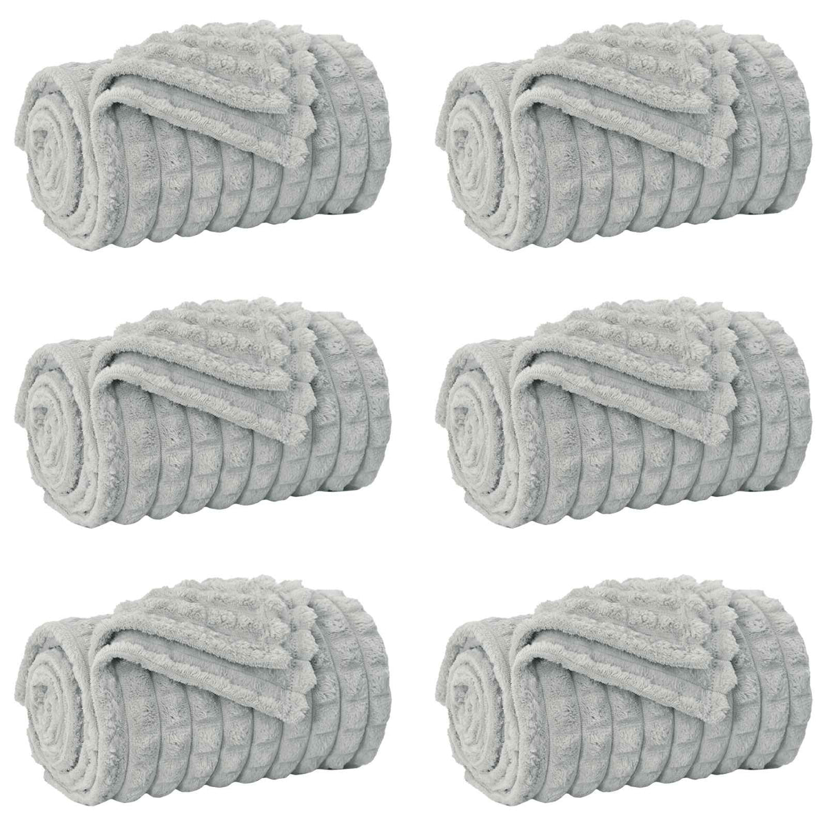 Pokrivači za bacanje 6 pcs Siva 270 x 240 cm Runo