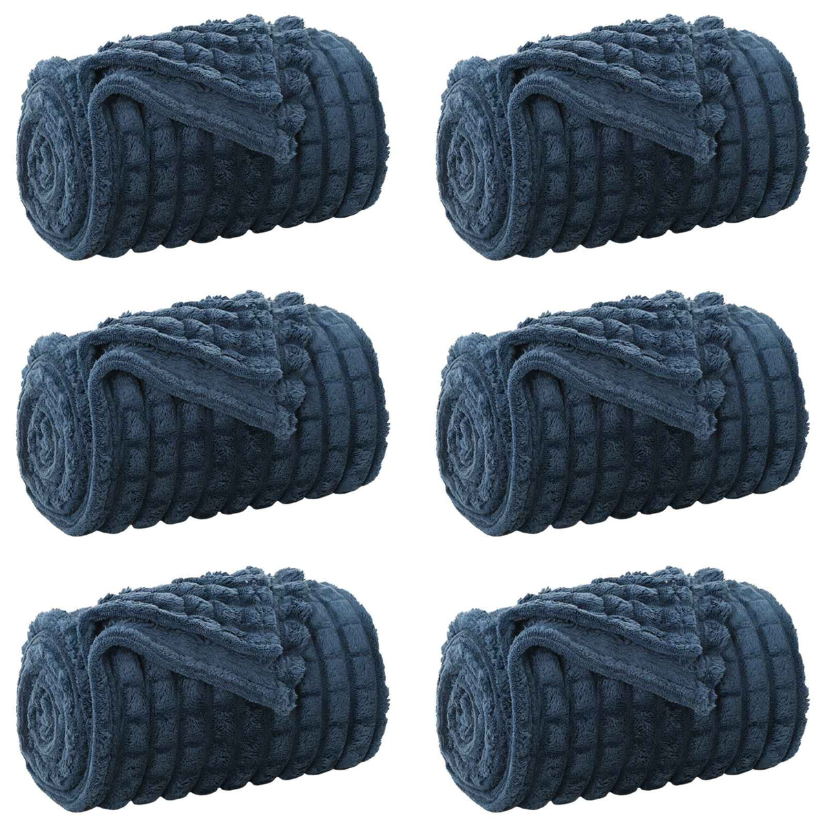 Pokrivači za bacanje 6 pcs Mornarsko plava 240 x 220 cm Runo