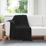 Pokrivači za bacanje 6 pcs Crna 150 x 130 cm Runo