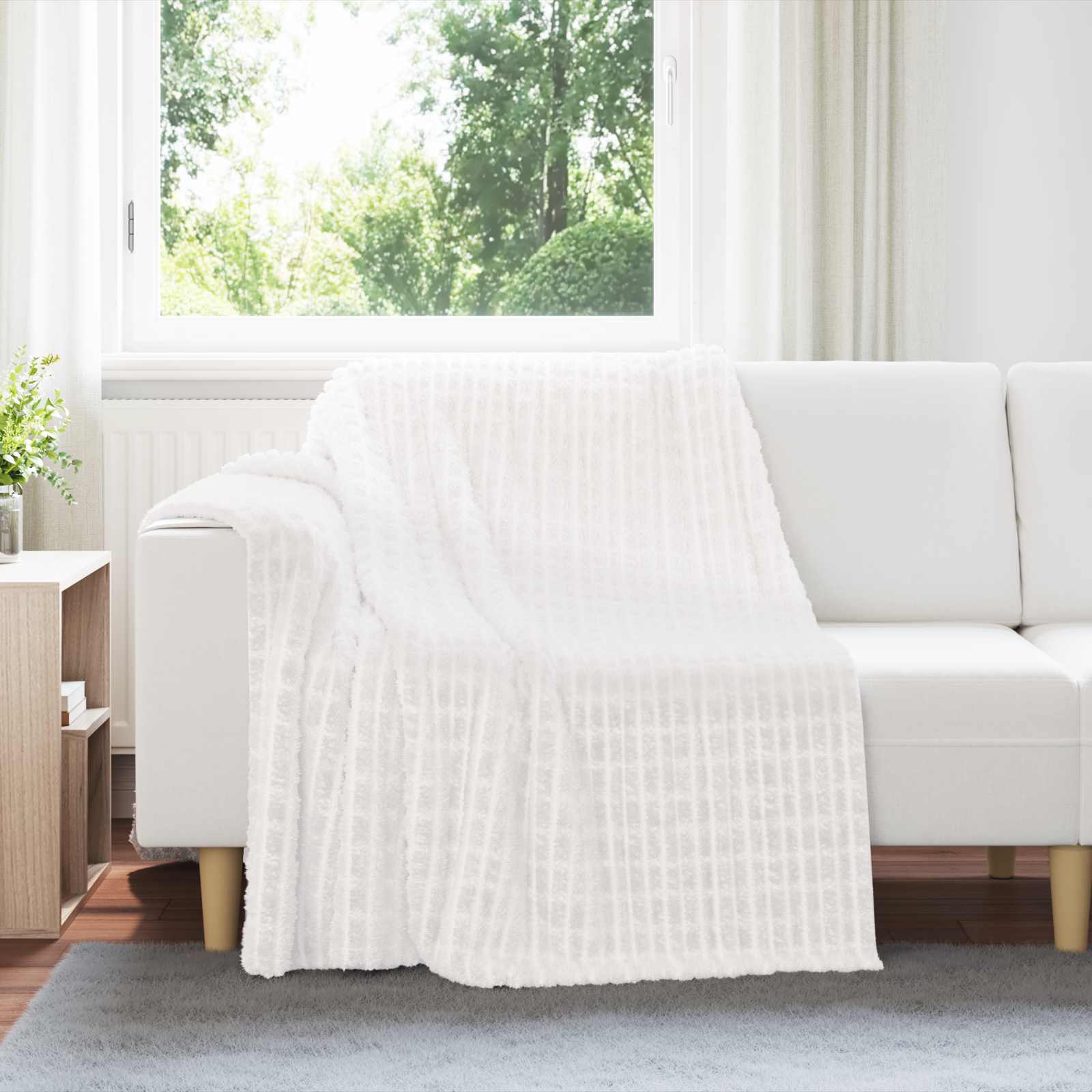 Pokrivači za bacanje 6 pcs Bijelo 200 x 150 cm Runo