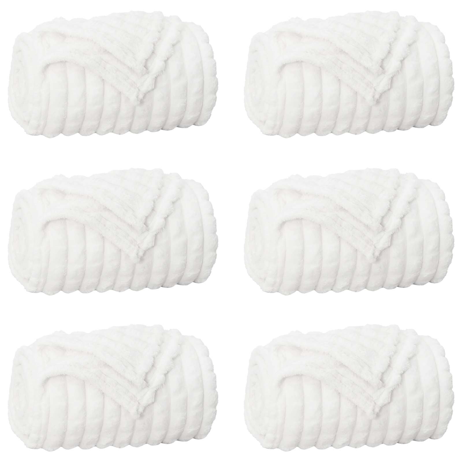 Pokrivači za bacanje 6 pcs Bijelo 200 x 150 cm Runo