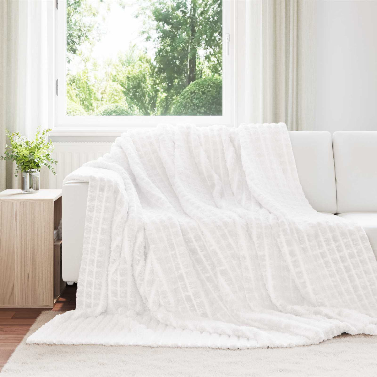 Pokrivači za bacanje 6 pcs Bijelo 240 x 220 cm Runo