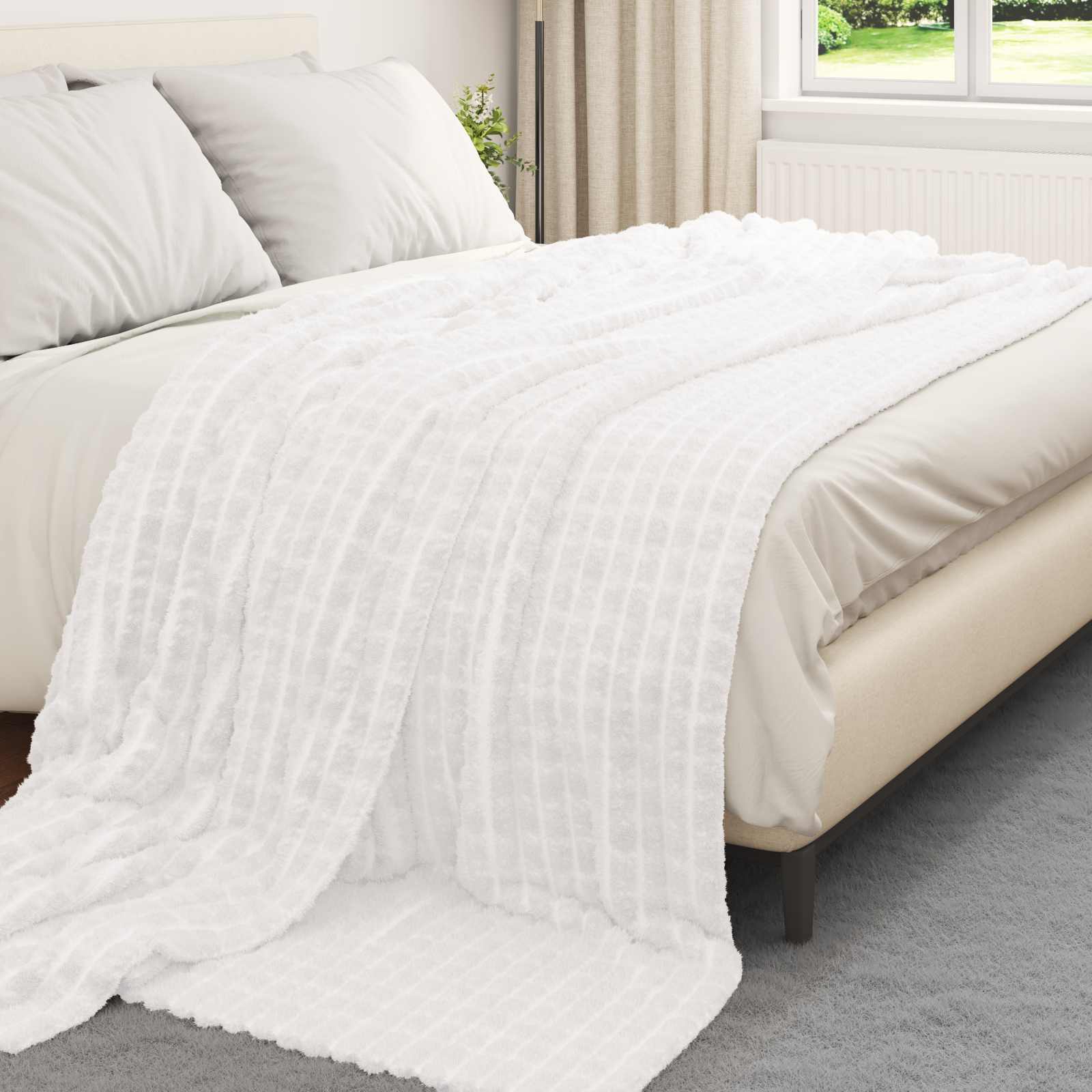 Pokrivači za bacanje 6 pcs Bijelo 270 x 240 cm Runo