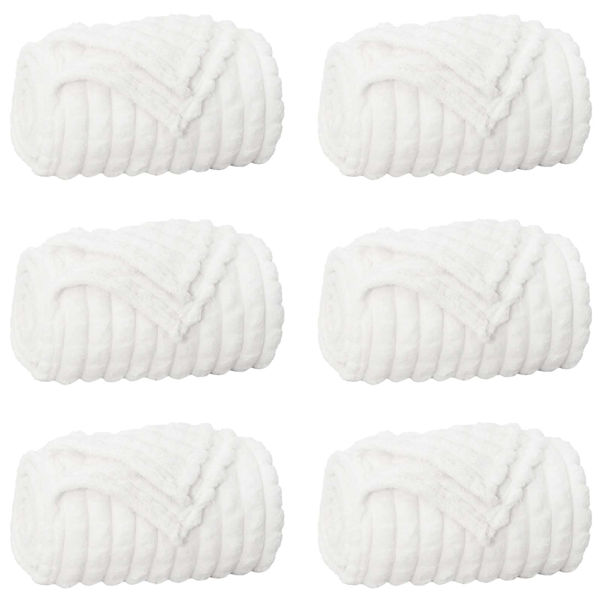 Pokrivači za bacanje 6 pcs Bijelo 270 x 240 cm Runo