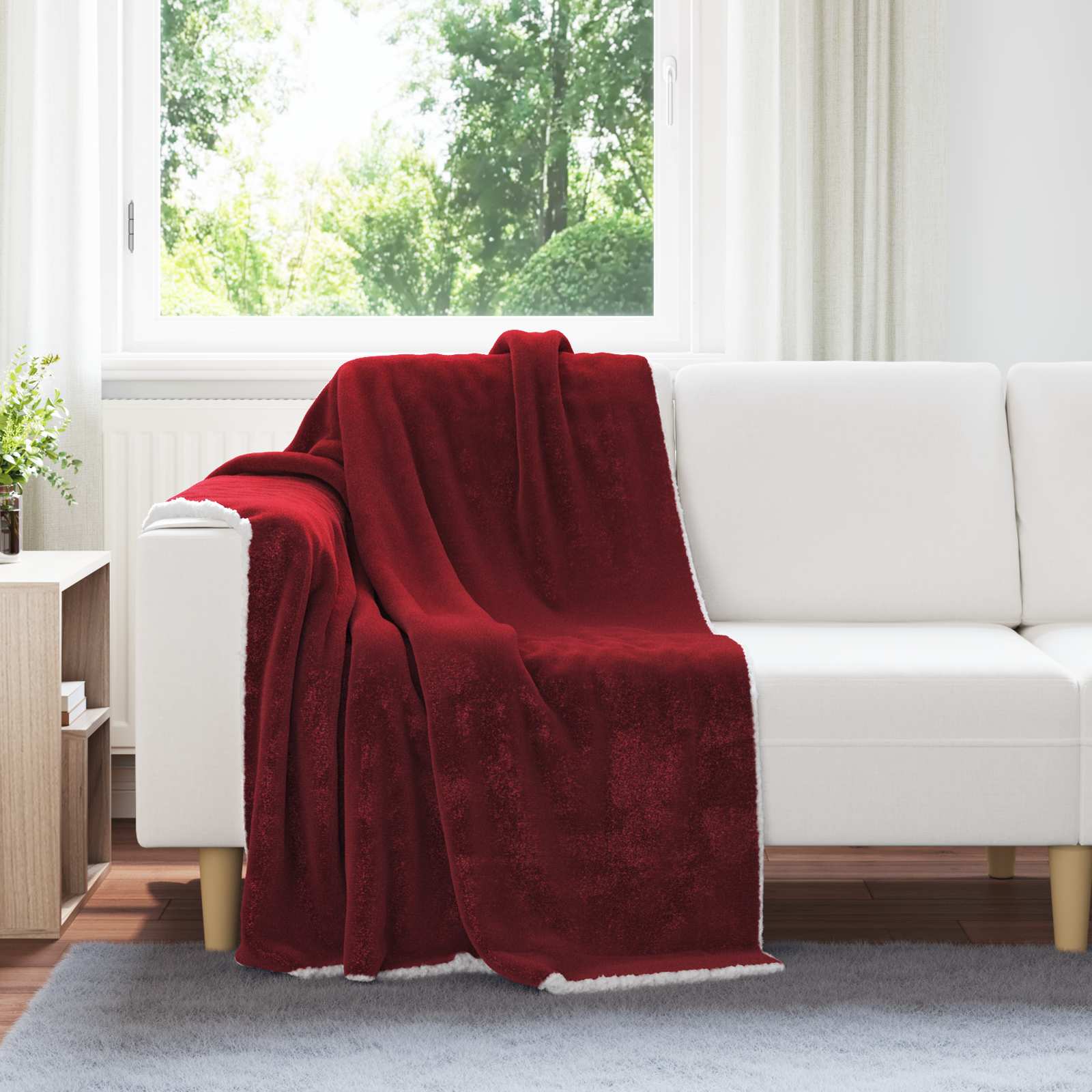 Pokrivač Bordeaux Crvena 130 x 150 cm Runo
