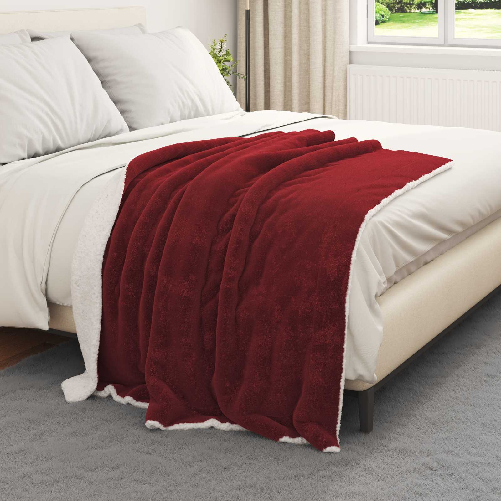 Pokrivač Bordeaux Crvena 130 x 150 cm Runo