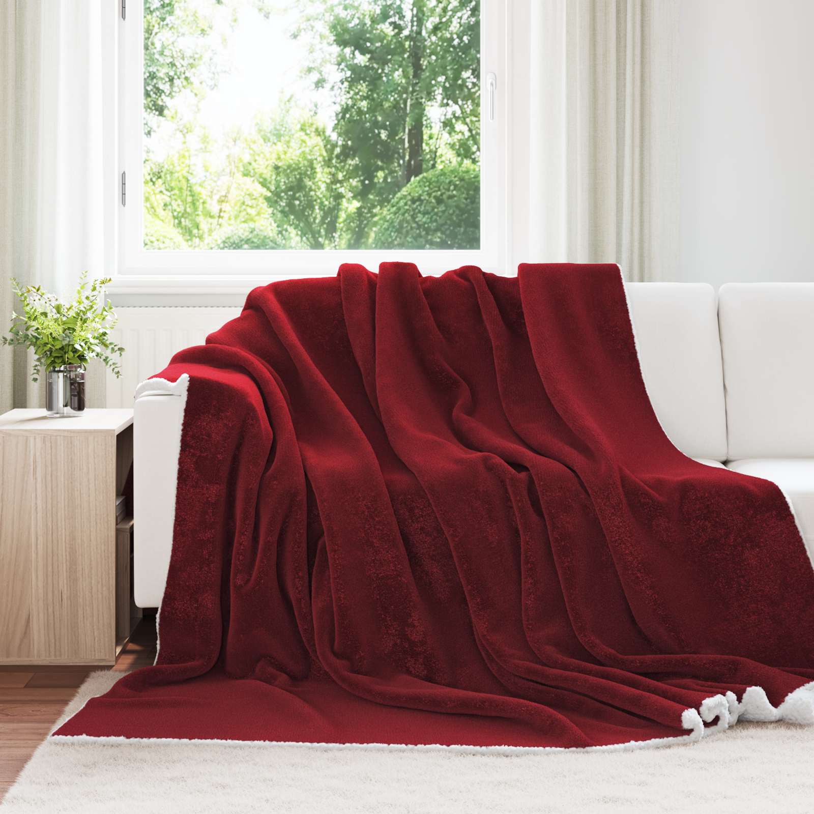 Pokrivač Bordeaux Crvena 220 x 240 cm Runo