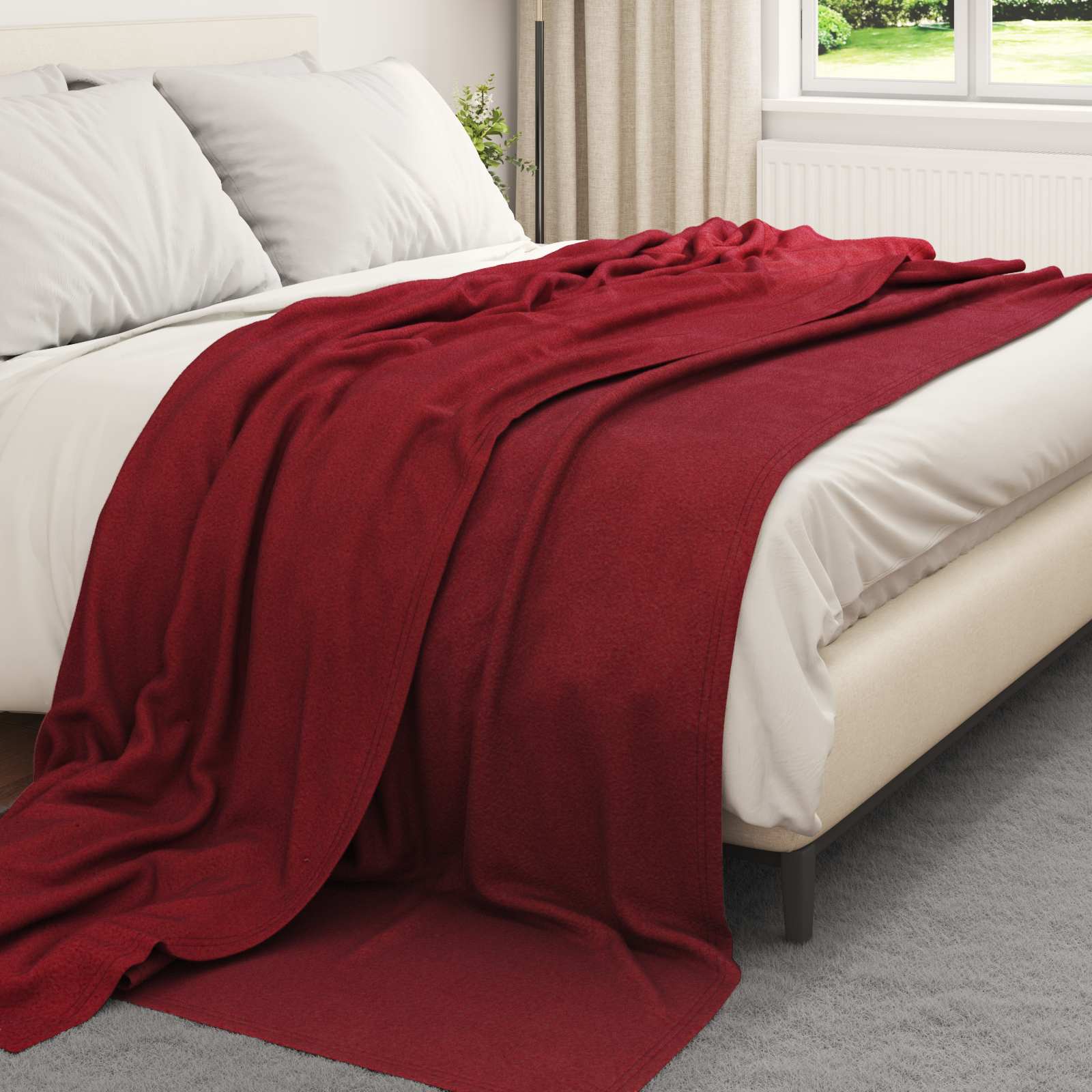 Pokrivač Bordeaux Crvena 240 x 220 cm Runo