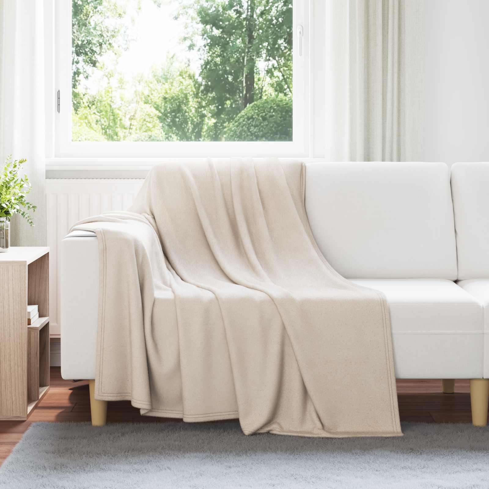Pokrivači za bacanje 6 pcs Bež 200 x 150 cm Runo