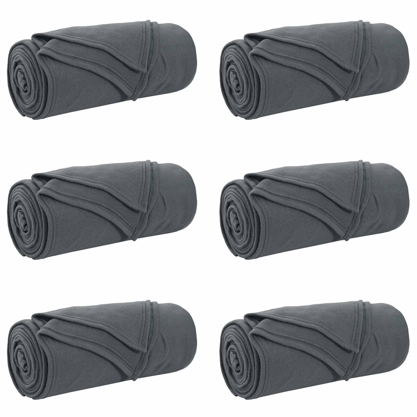 Pokrivači za bacanje 6 pcs Tamno siva 170 x 130 cm Runo