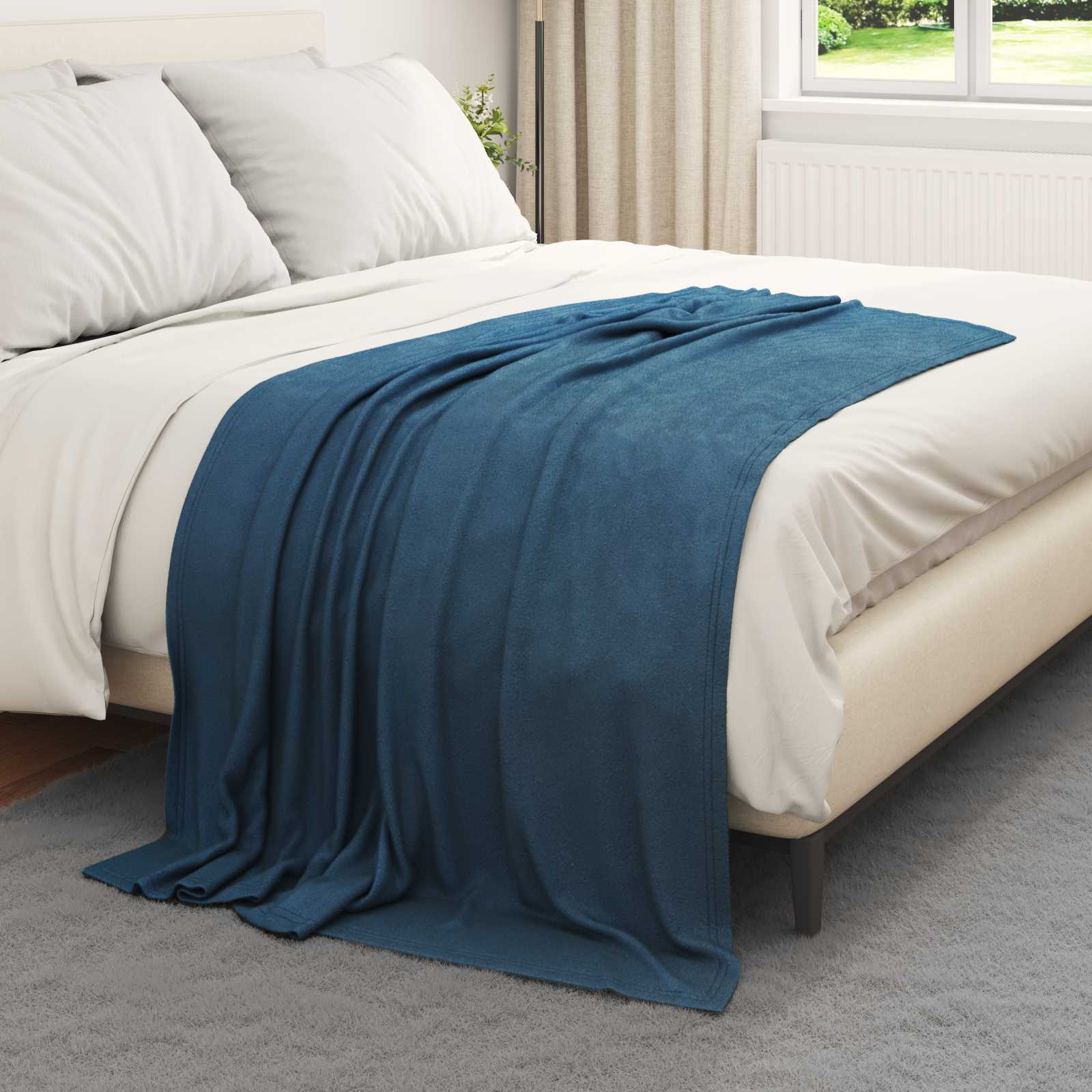 Pokrivači za bacanje 6 pcs Mornarsko plava 170 x 130 cm Runo