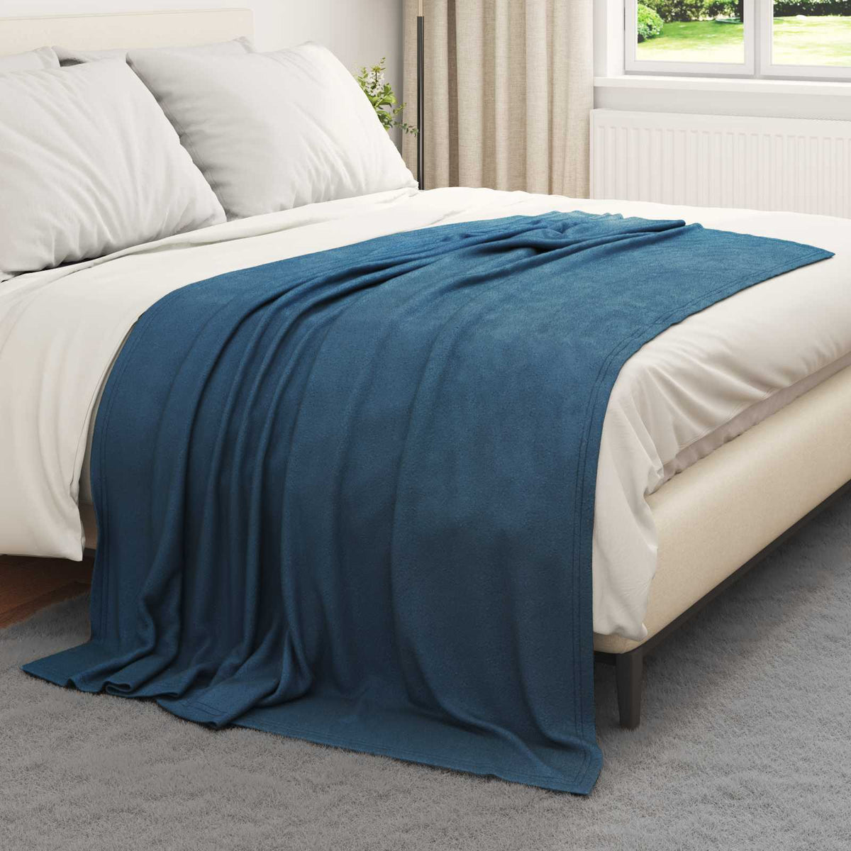 Pokrivači za bacanje 6 pcs Mornarsko plava 200 x 150 cm Runo