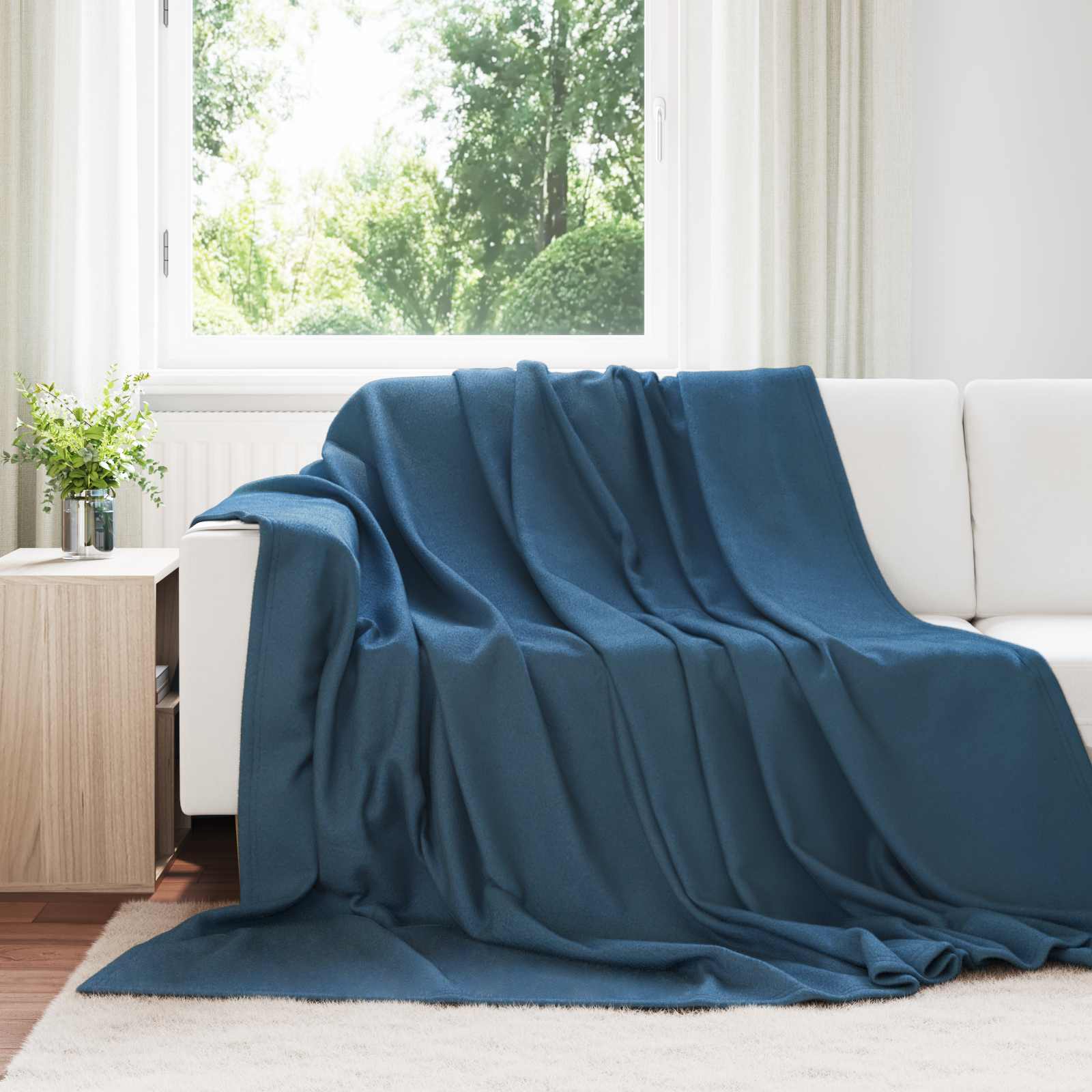 Pokrivači za bacanje 6 pcs Mornarsko plava 270 x 240 cm Runo