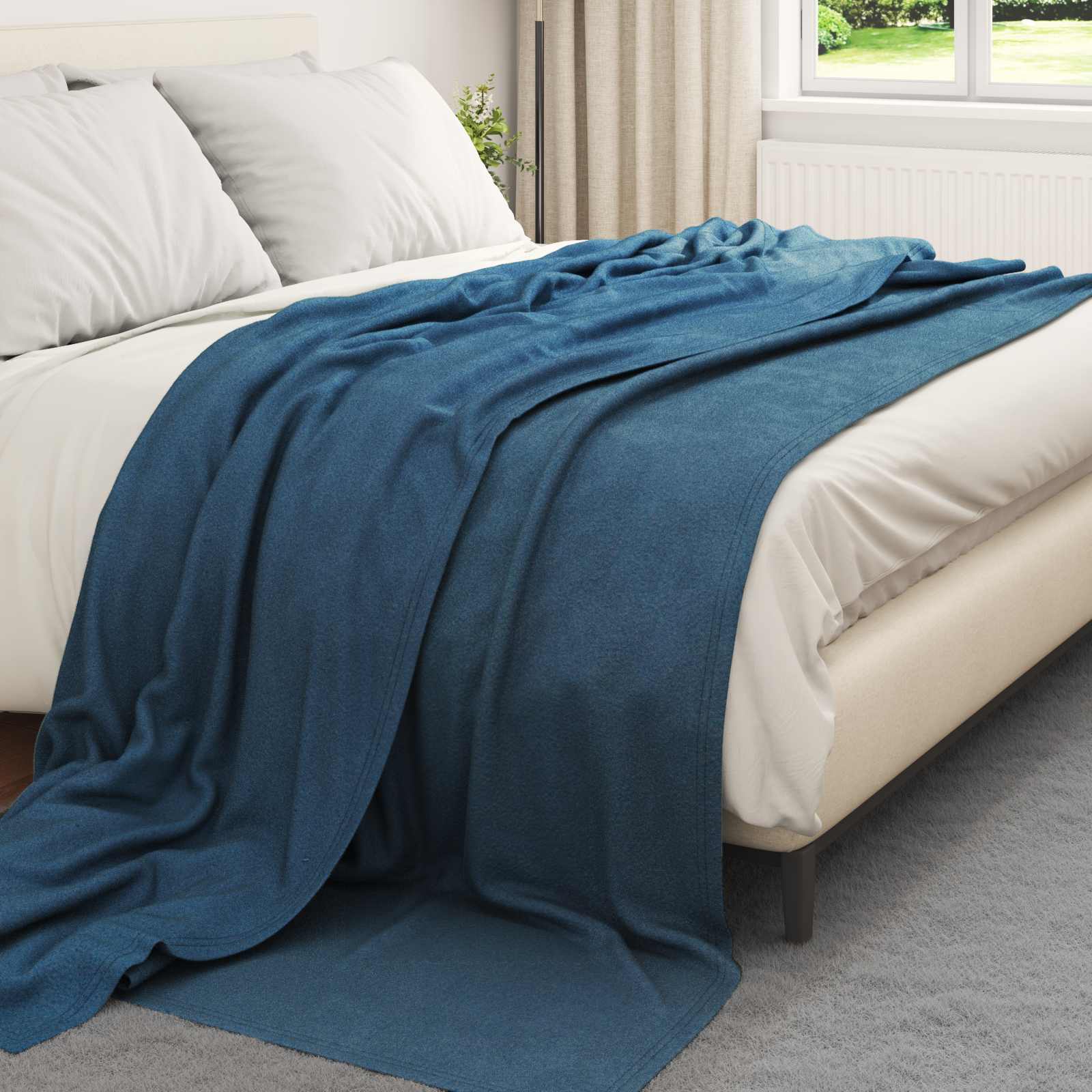 Pokrivači za bacanje 6 pcs Mornarsko plava 270 x 240 cm Runo