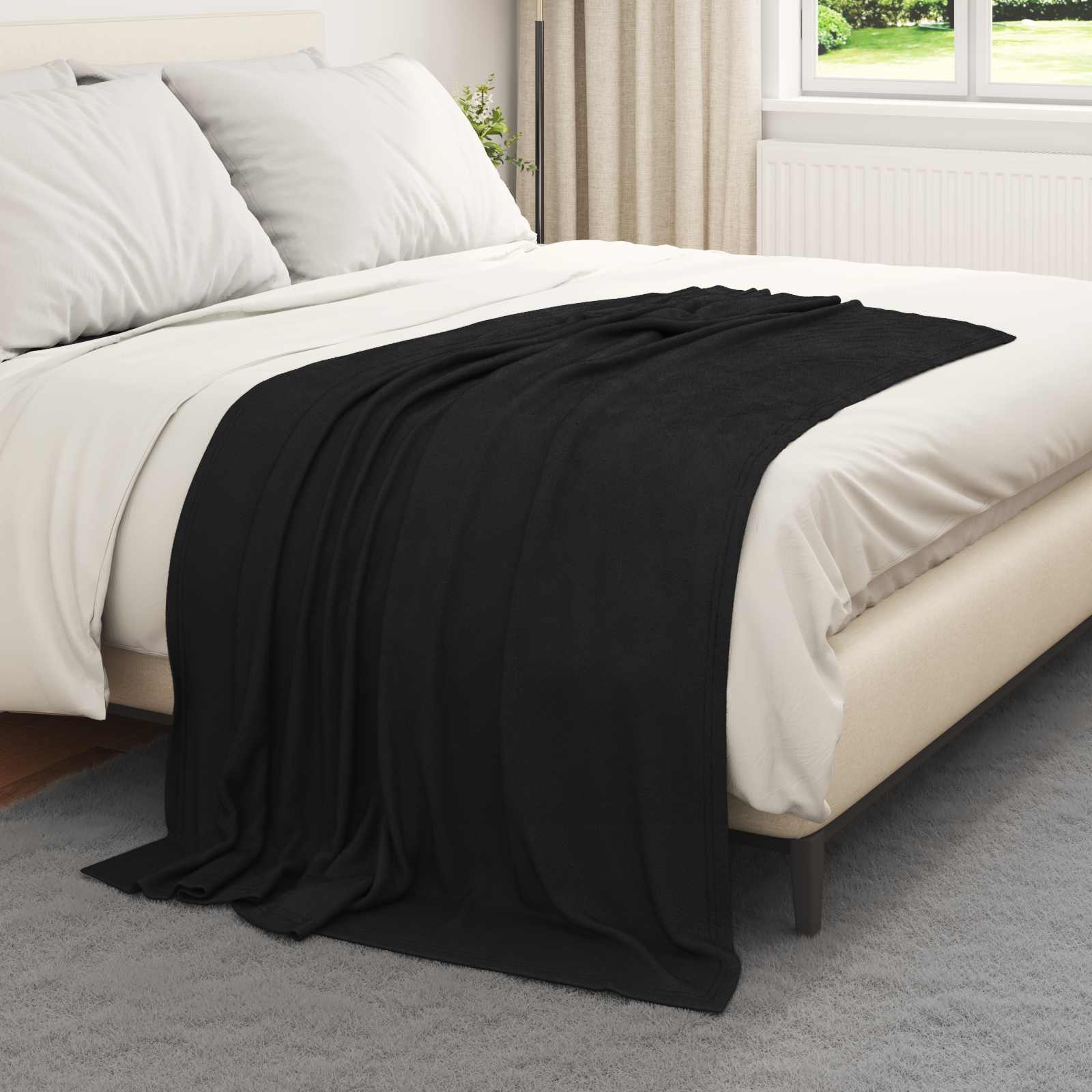 Pokrivači za bacanje 6 pcs Crna 170 x 130 cm Runo