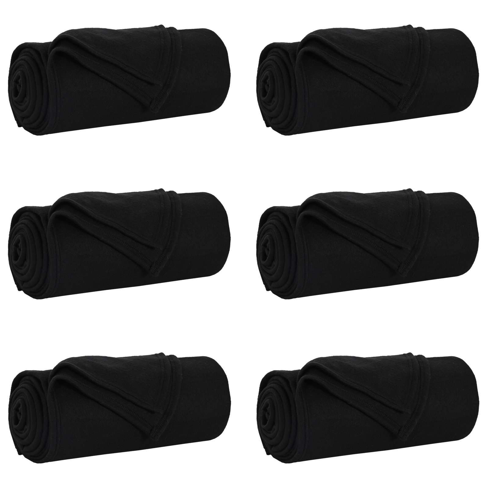 Pokrivači za bacanje 6 pcs Crna 170 x 130 cm Runo