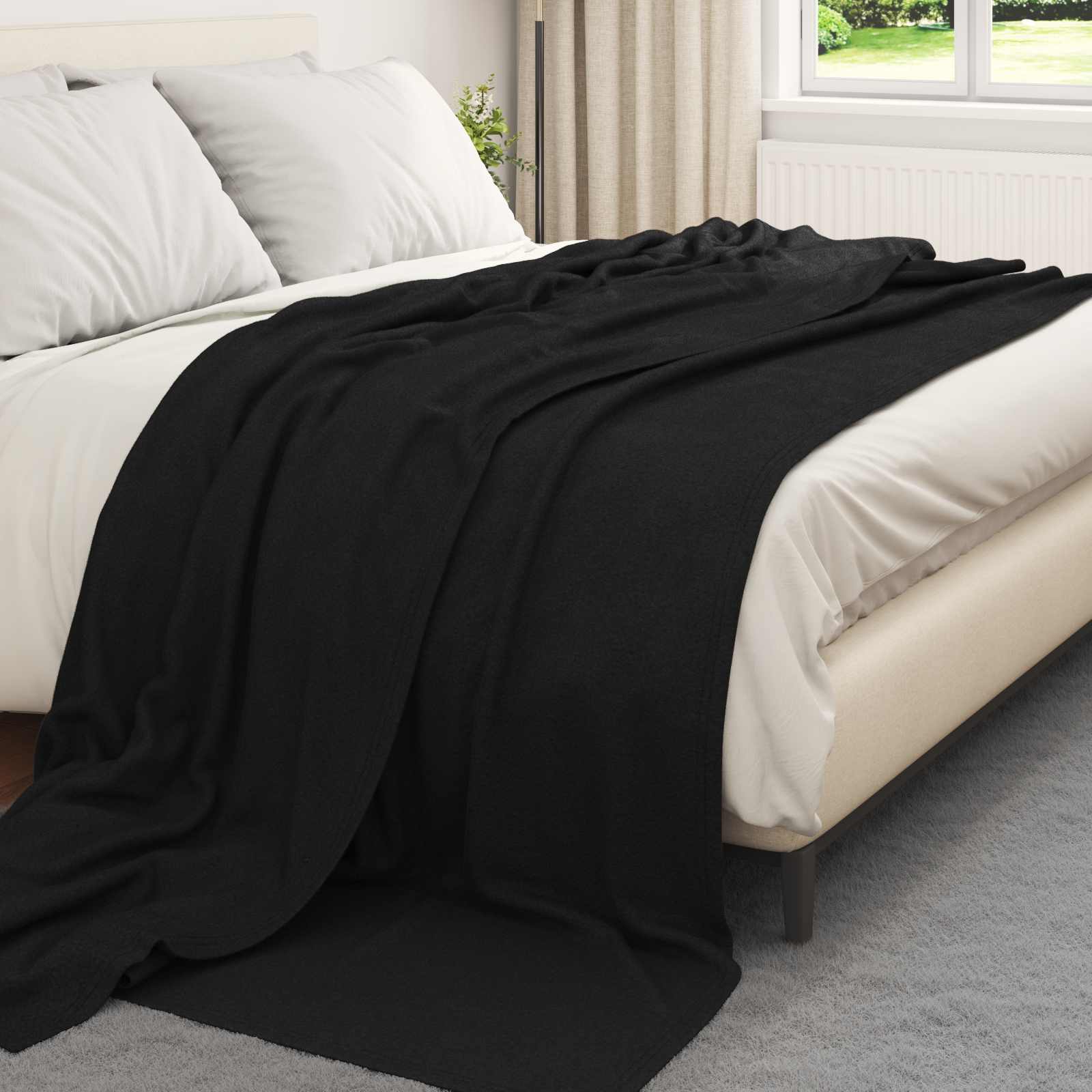 Pokrivači za bacanje 6 pcs Crna 270 x 240 cm Runo