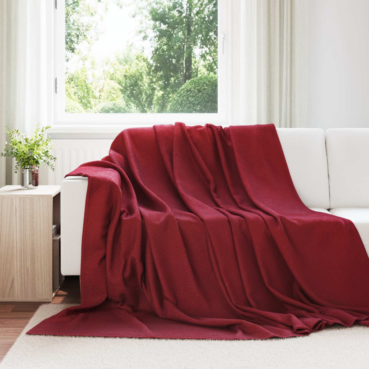 Pokrivači za bacanje 6 pcs Bordeaux Crvena 240 x 220 cm Runo