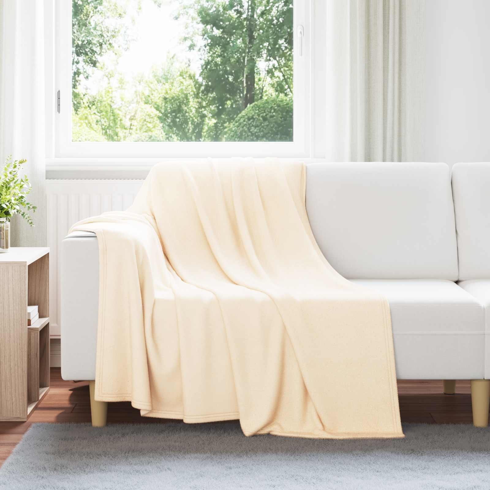 Pokrivači za bacanje 6 pcs Krema 200 x 150 cm Runo