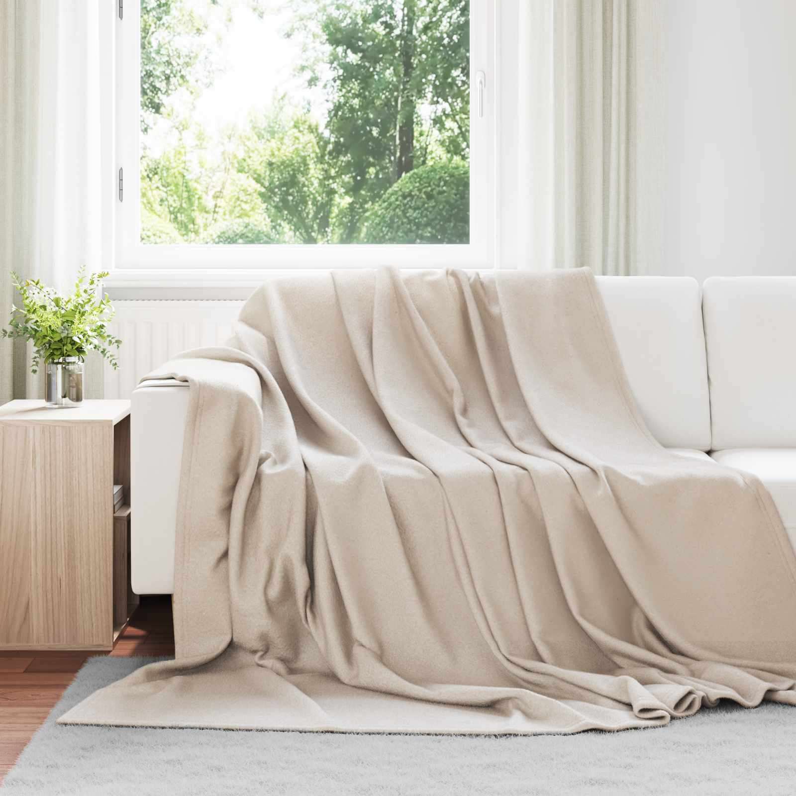 Pokrivači za bacanje 24 pcs Bež 240 x 220 cm Runo