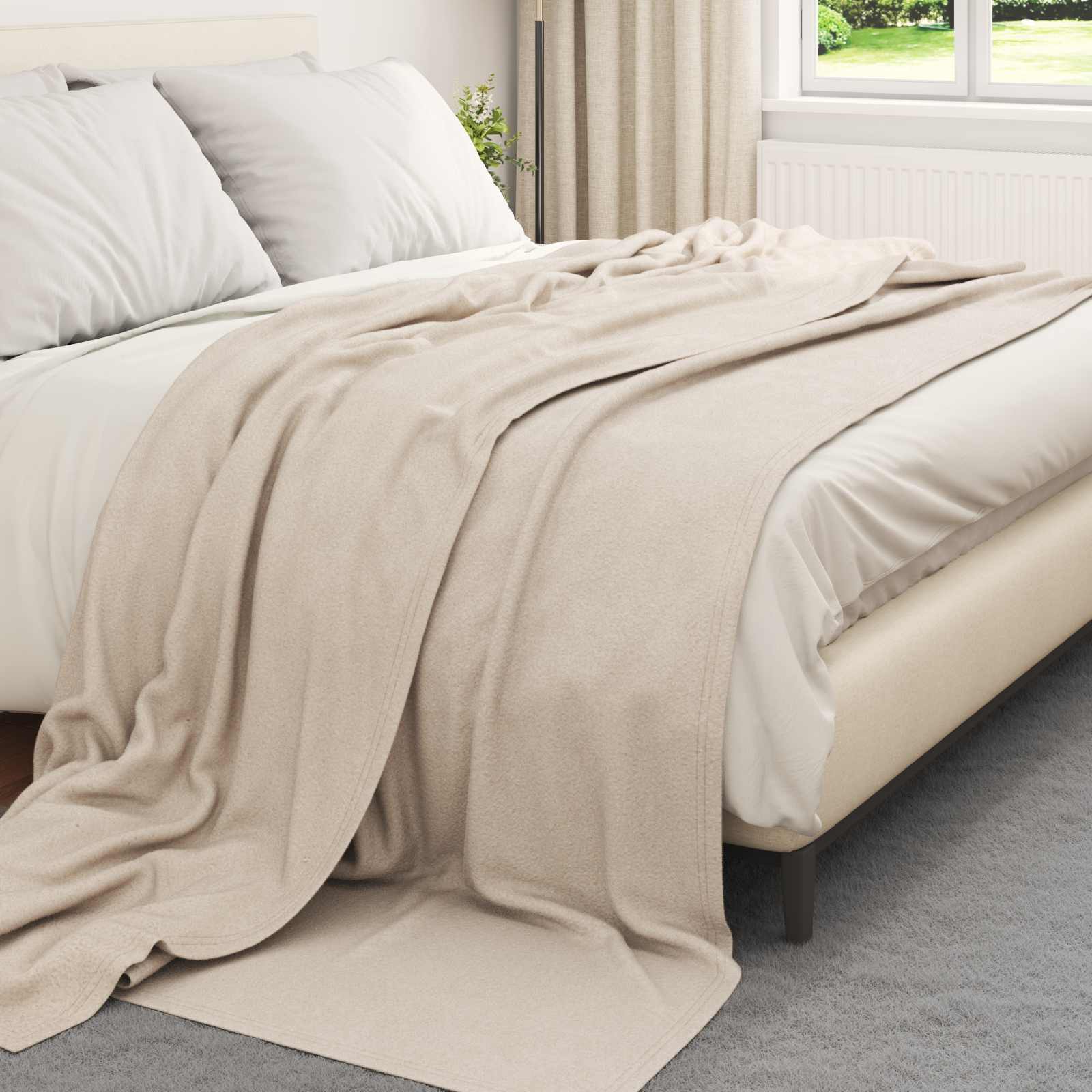 Pokrivači za bacanje 24 pcs Bež 240 x 220 cm Runo