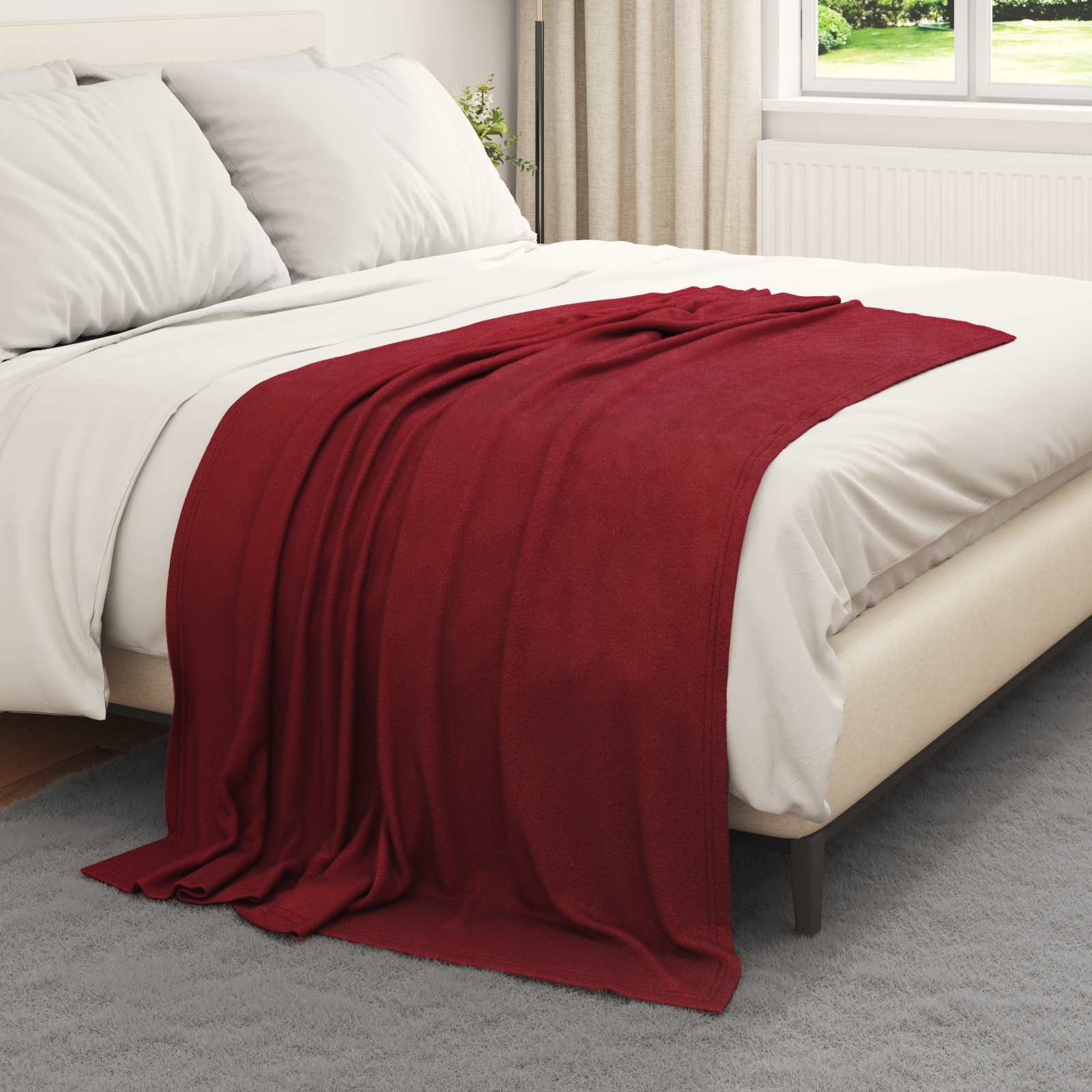 Pokrivači za bacanje 24 pcs Bordeaux Crvena 170 x 130 cm Runo
