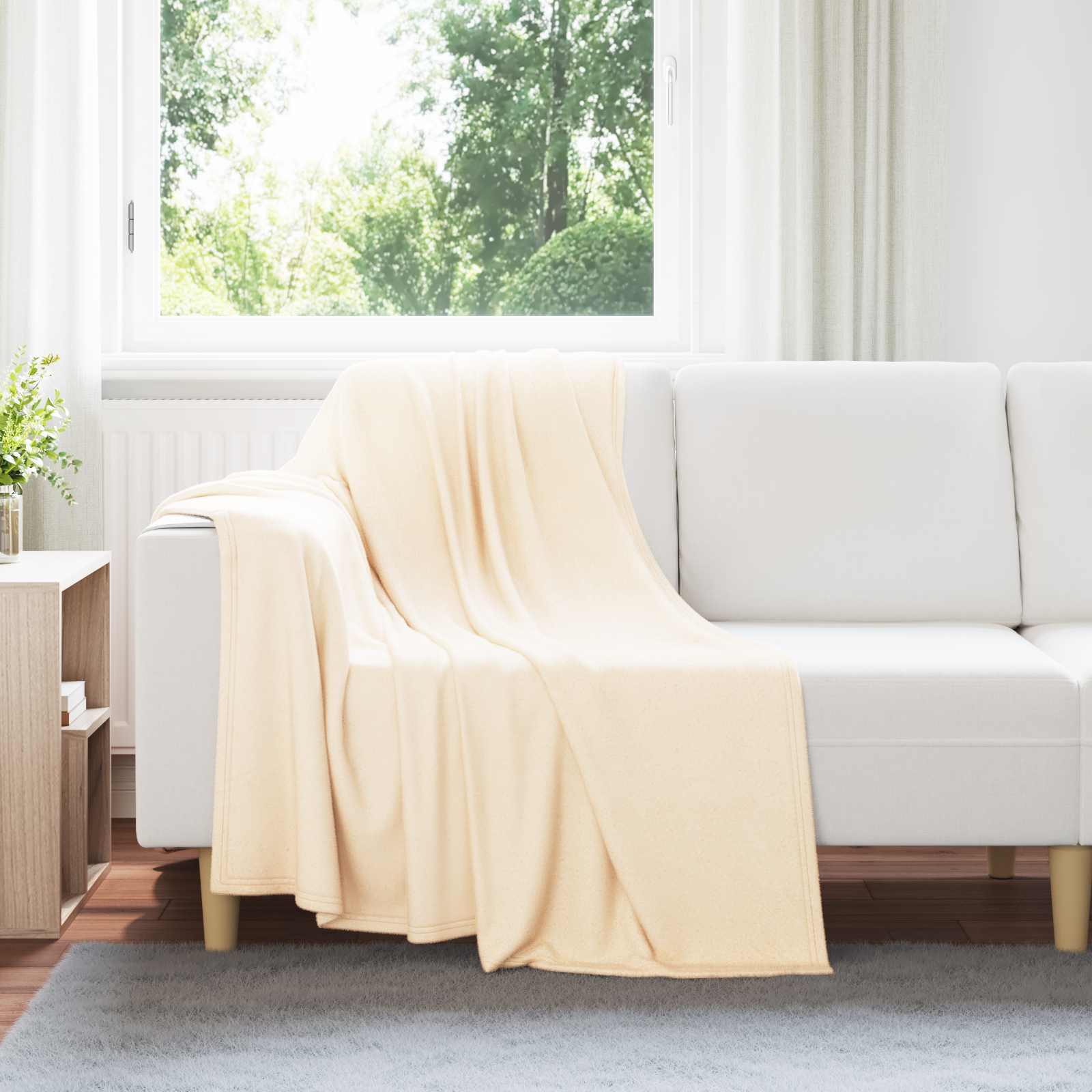 Pokrivači za bacanje 24 pcs Krema 170 x 130 cm Runo