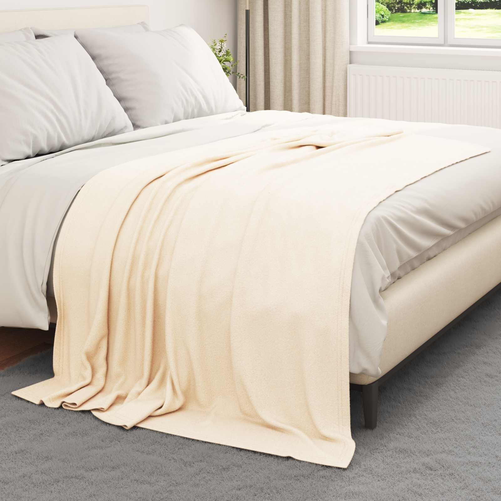Pokrivači za bacanje 24 pcs Krema 200 x 150 cm Runo