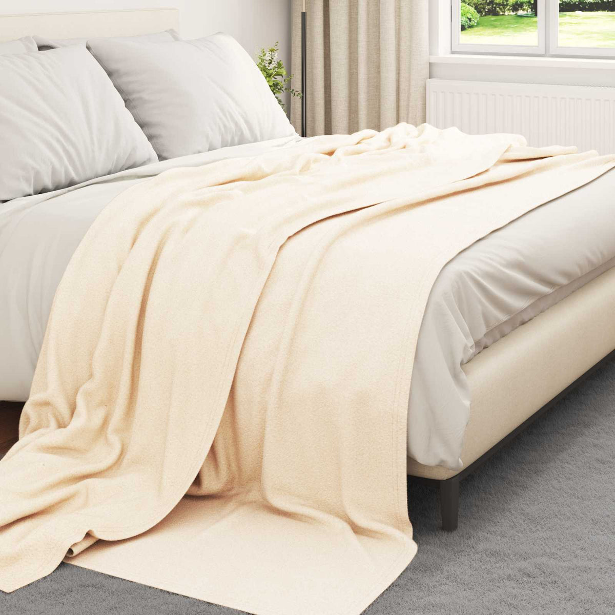 Pokrivači za bacanje 24 pcs Krema 270 x 240 cm Runo