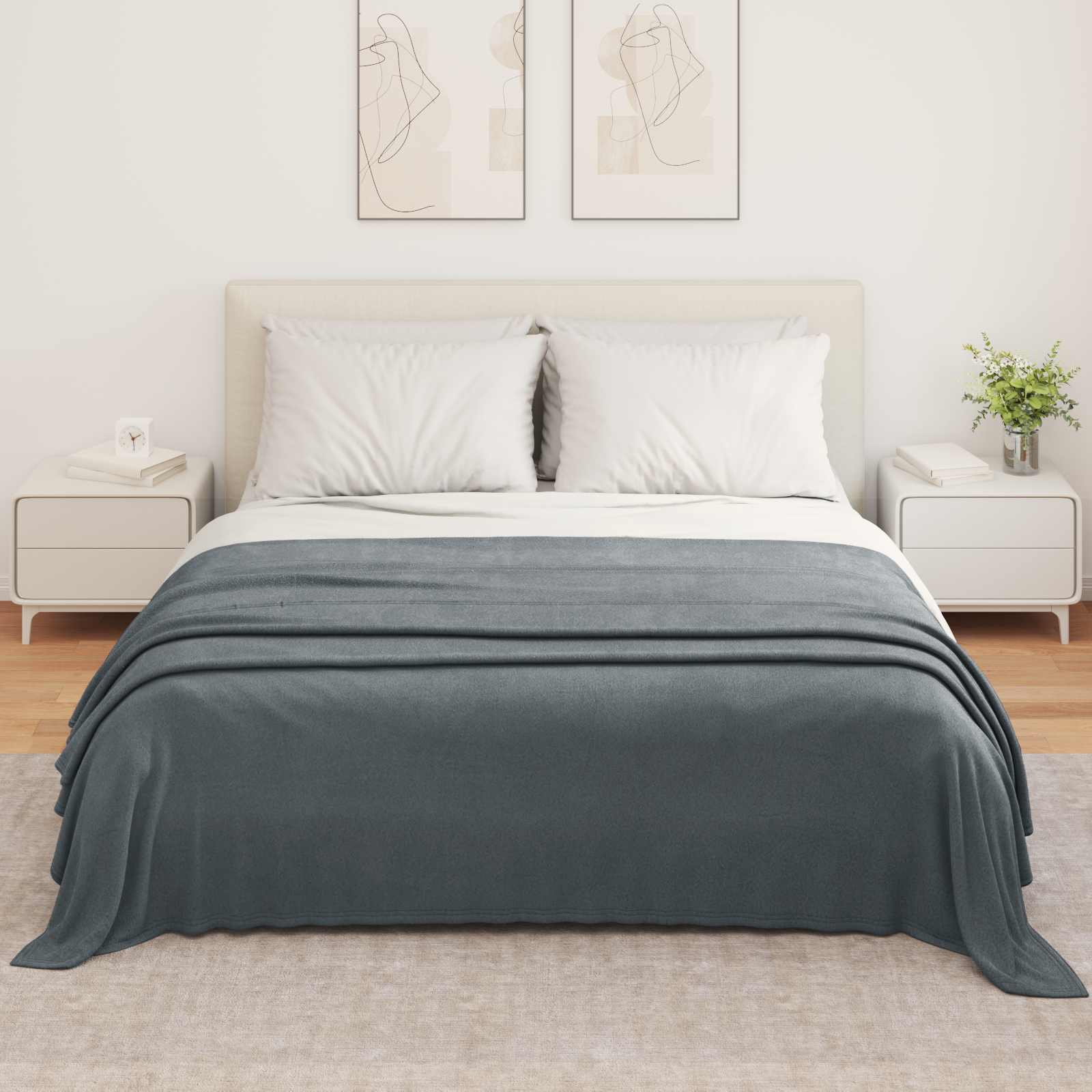 Pokrivač Tamno siva 350 x 270 cm Runo