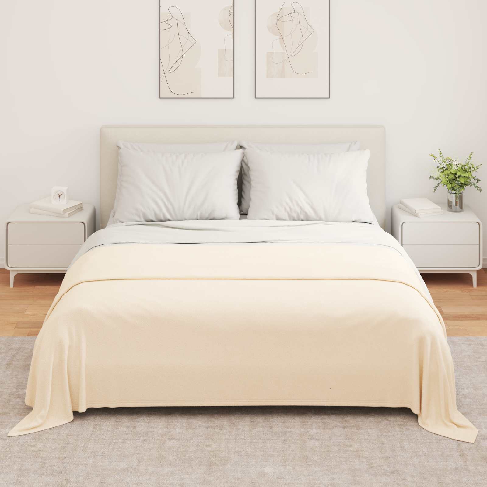 Pokrivači za bacanje 6 pcs Krema 280 x 210 cm Runo