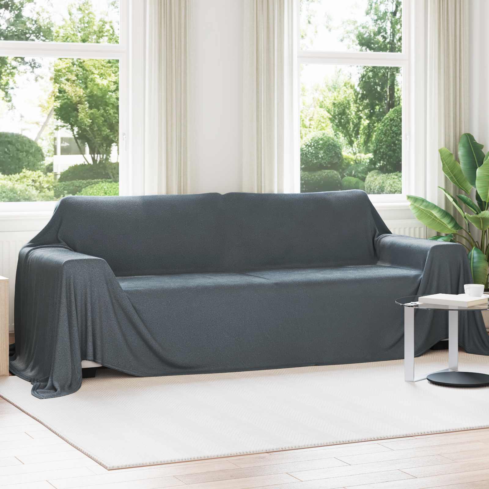 Pokrivači za bacanje 6 pcs Tamno siva 350 x 270 cm Runo
