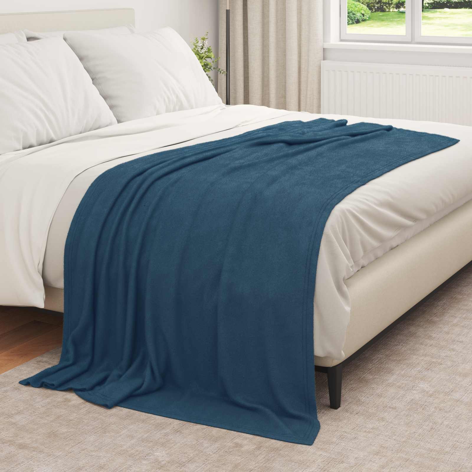 Pokrivači za bacanje 6 pcs Mornarsko plava 210 x 140 cm Runo