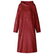Deka majica s kapuljačom Bordeaux Crvena s Flanel