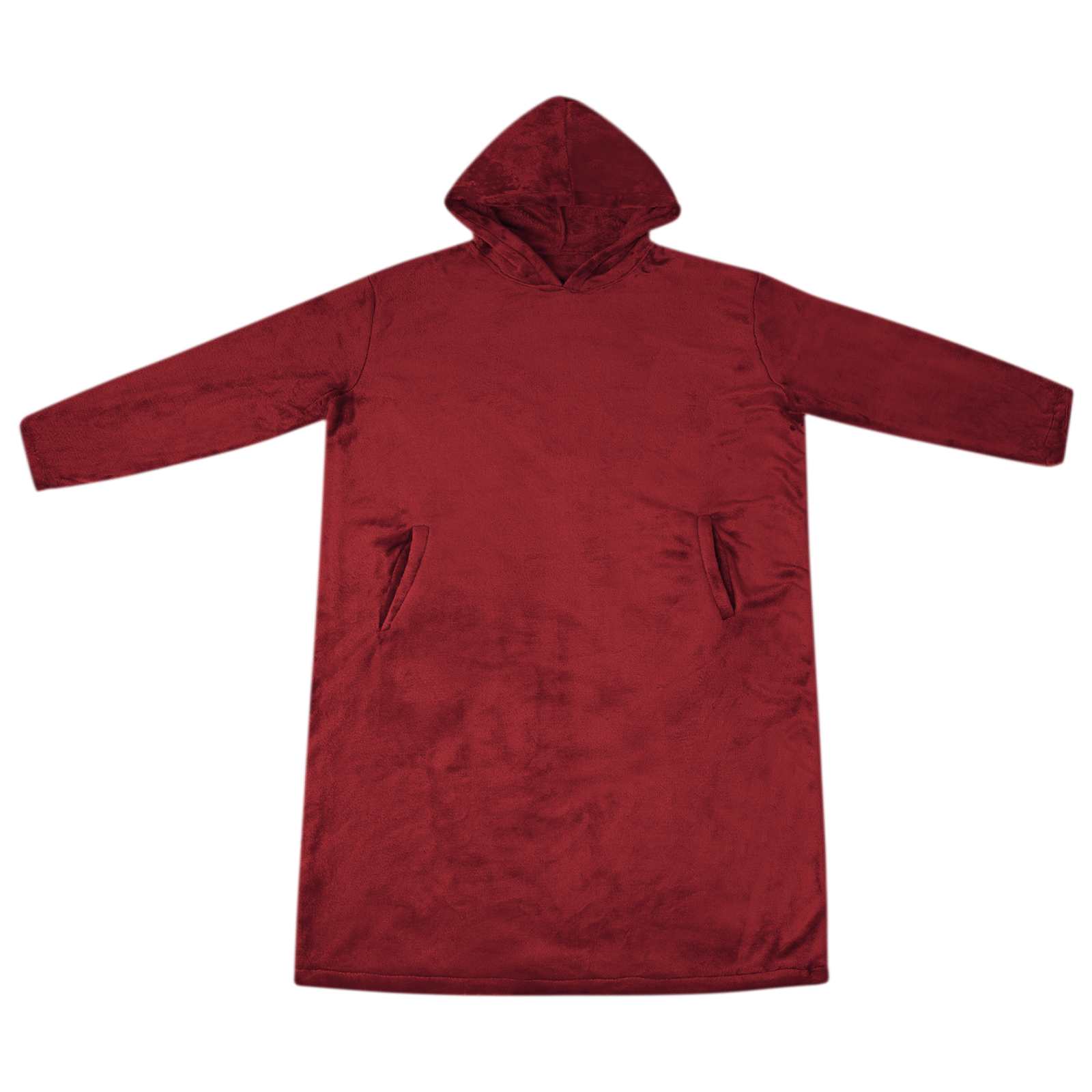 Deka majica s kapuljačom Bordeaux Crvena s Flanel