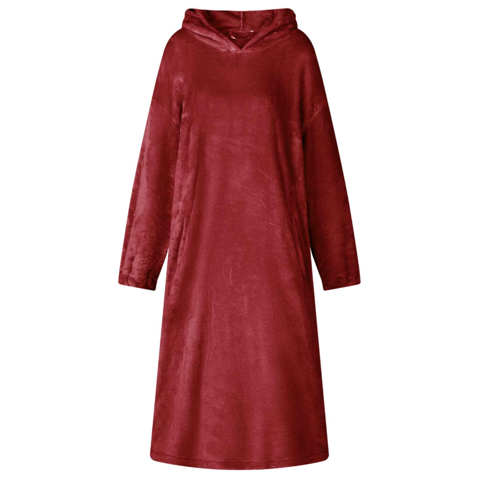 Deka majica s kapuljačom Bordeaux Crvena l Flanel