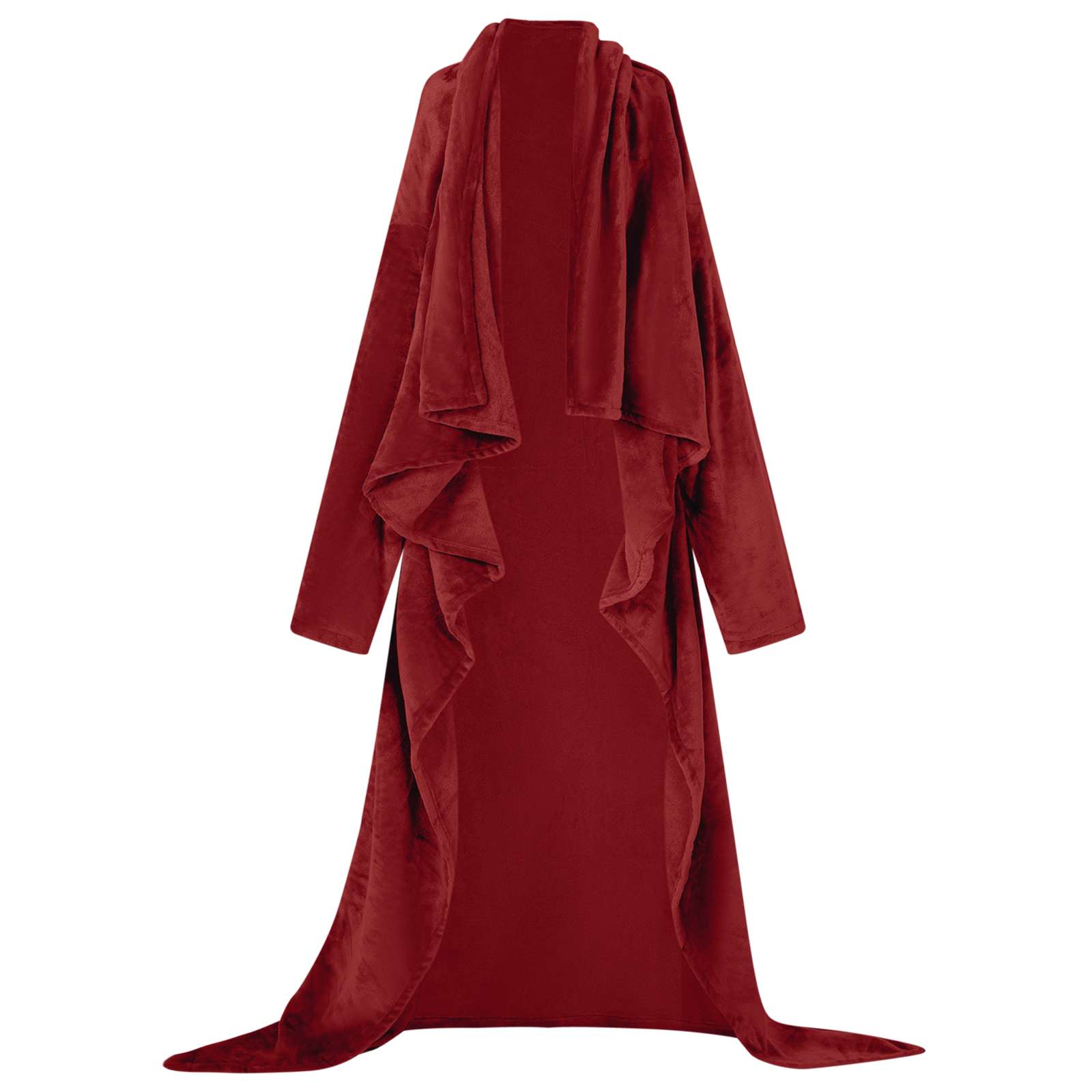 Deka majica s kapuljačom Bordeaux Crvena M Flanel