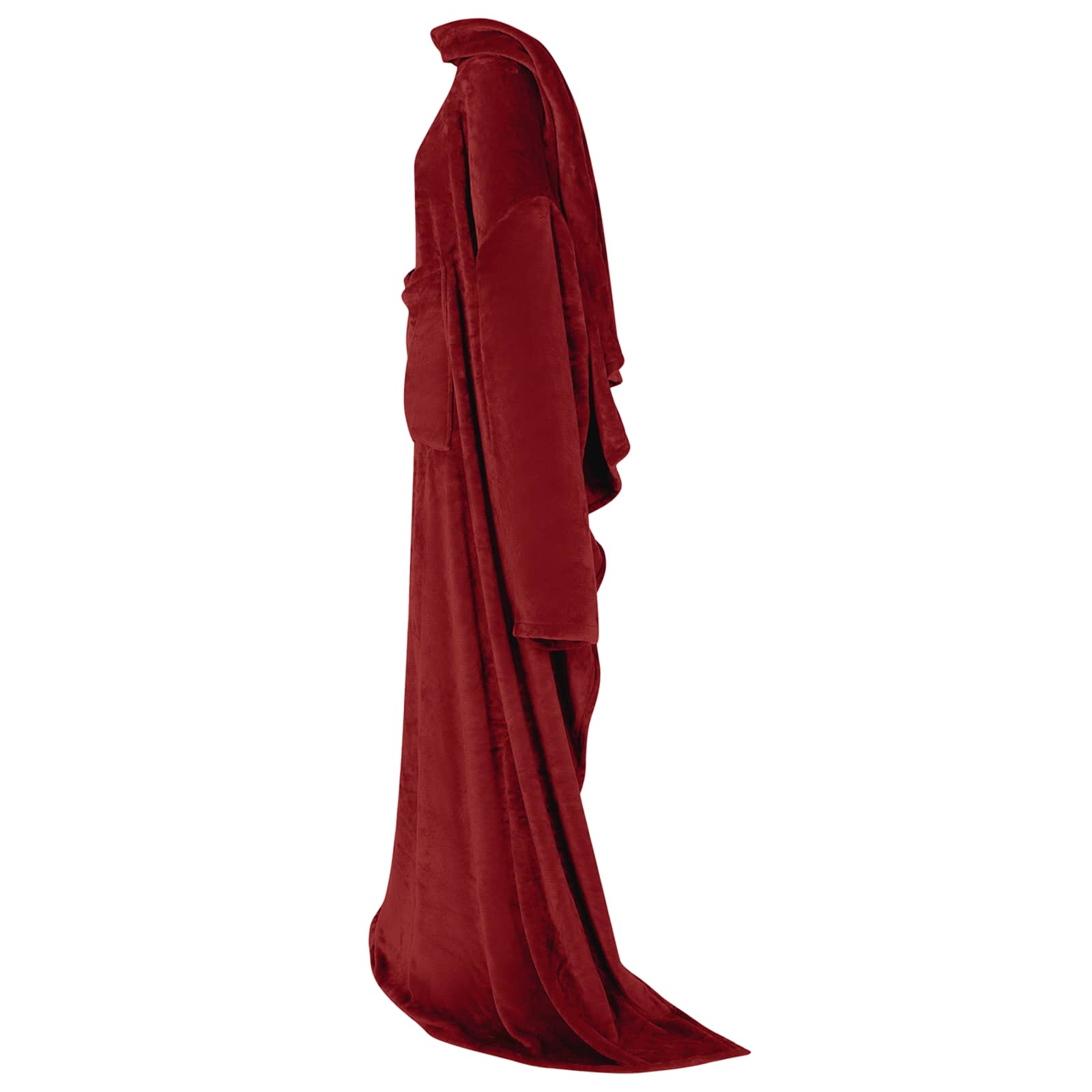 Deka majica s kapuljačom Bordeaux Crvena M Flanel