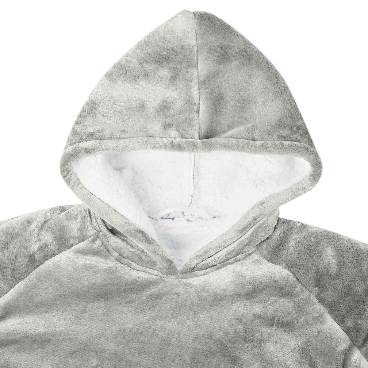 Deka majica s kapuljačom Siva L Flis i flanel
