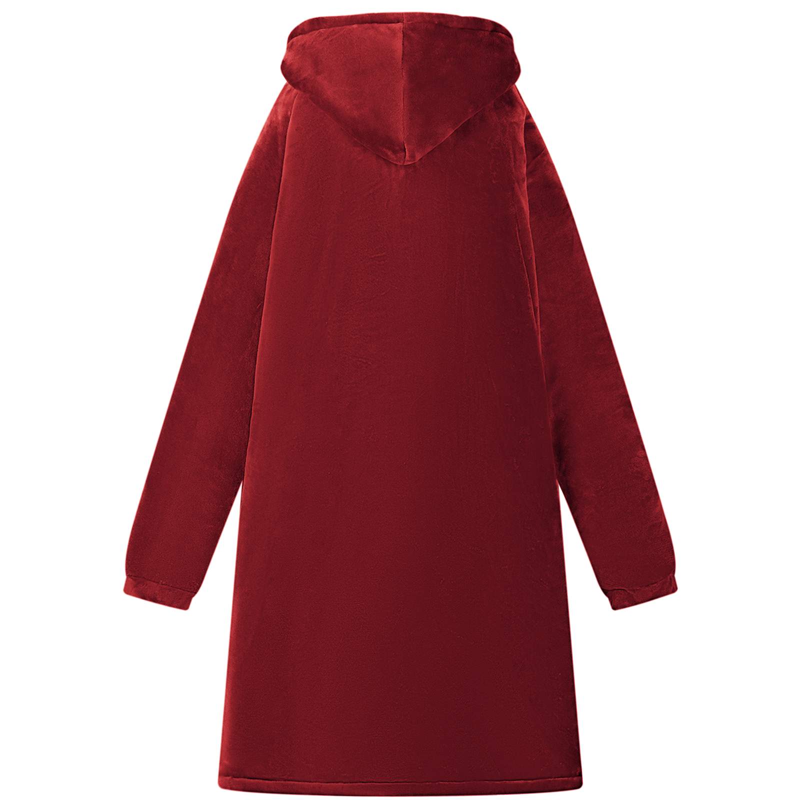 Deka majica s kapuljačom Bordeaux Crvena M Flis i flanel