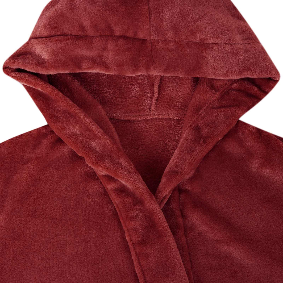 Kupaći kaput s kapuljačom Bordeaux Crvena s Flanel