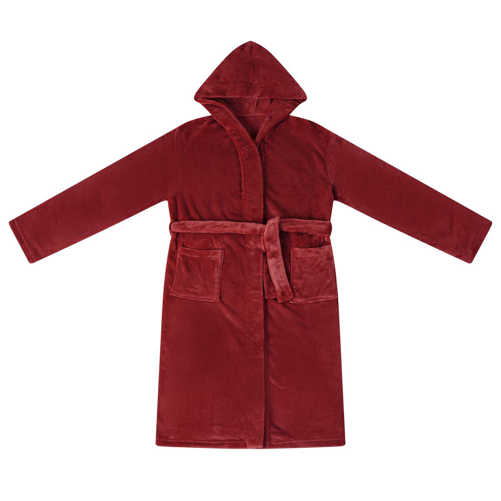 Kupaći kaput s kapuljačom Bordeaux Crvena xl Flanel