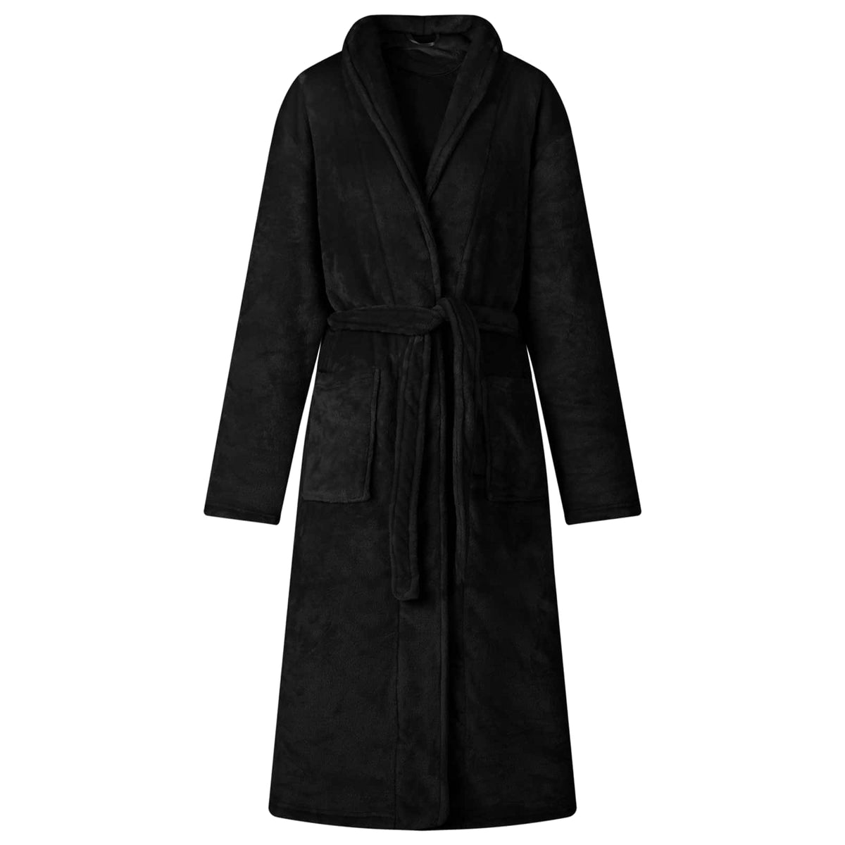 Bade mantil bez kapuljače Crna xl Flanel